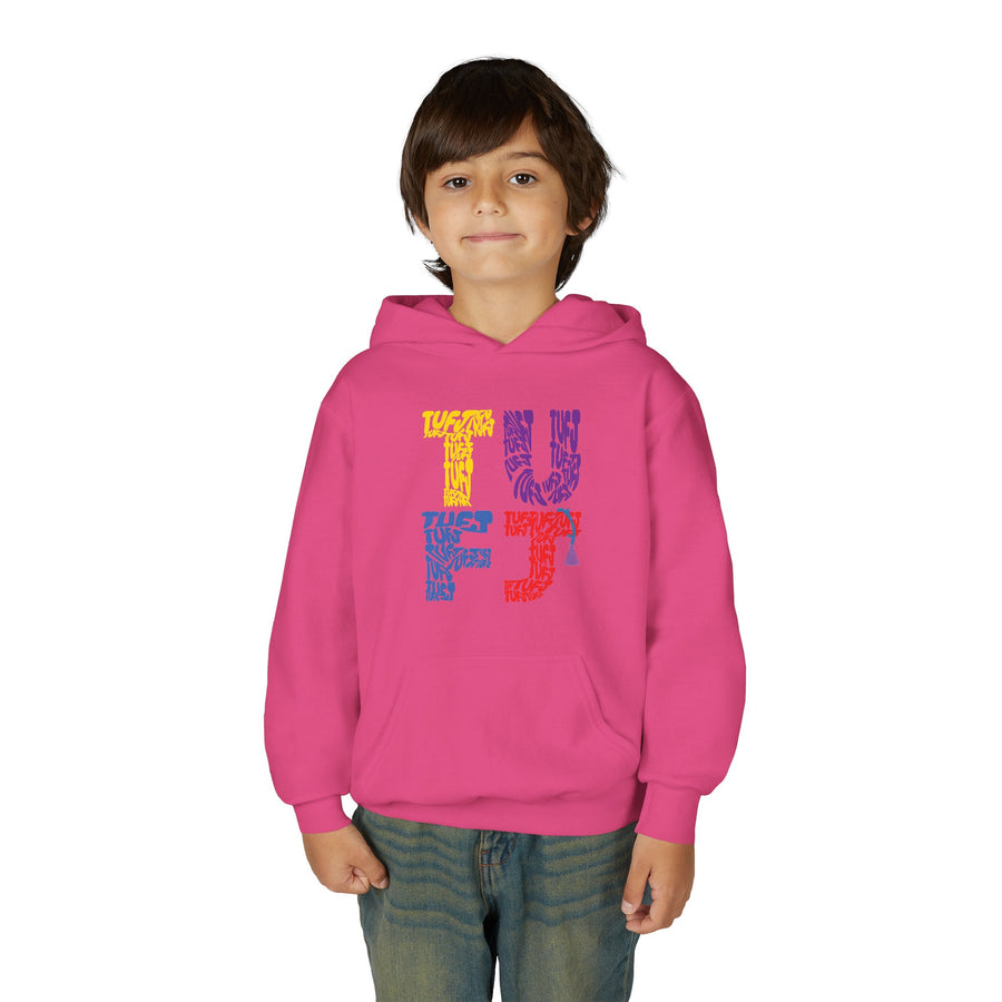 TUFJ Multicolor Repeat Youth Heavy Blend Hoodie