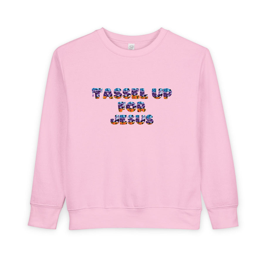 Tassel Up For Jesus Camo Toddler Sweatshirt
