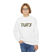 TUFJ Camo Leopard And Pearls Youth Crewneck Sweatshirt