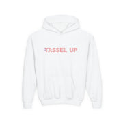 Tassel Up Repeat Red Letters Youth Heavy Blend Hoodie