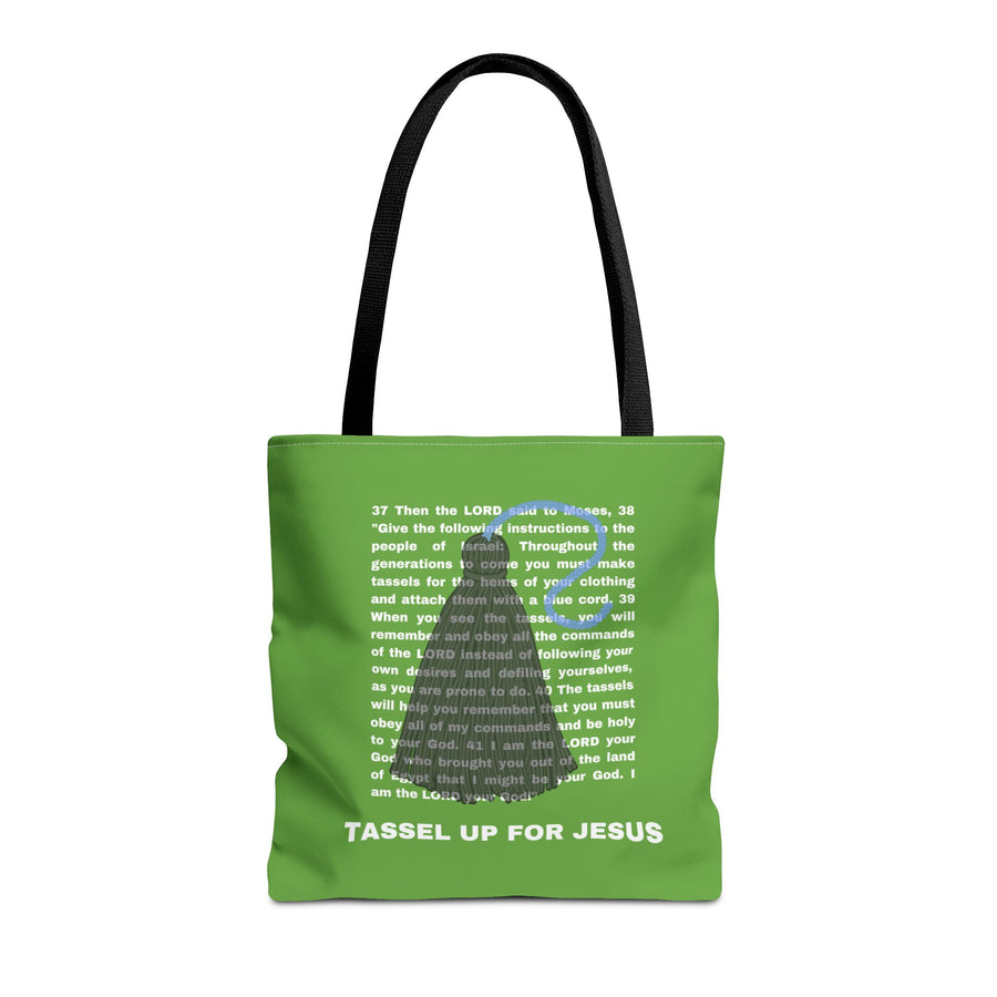 Green Numbers 15 : 37 - 41 Bible Verse Tote Bag