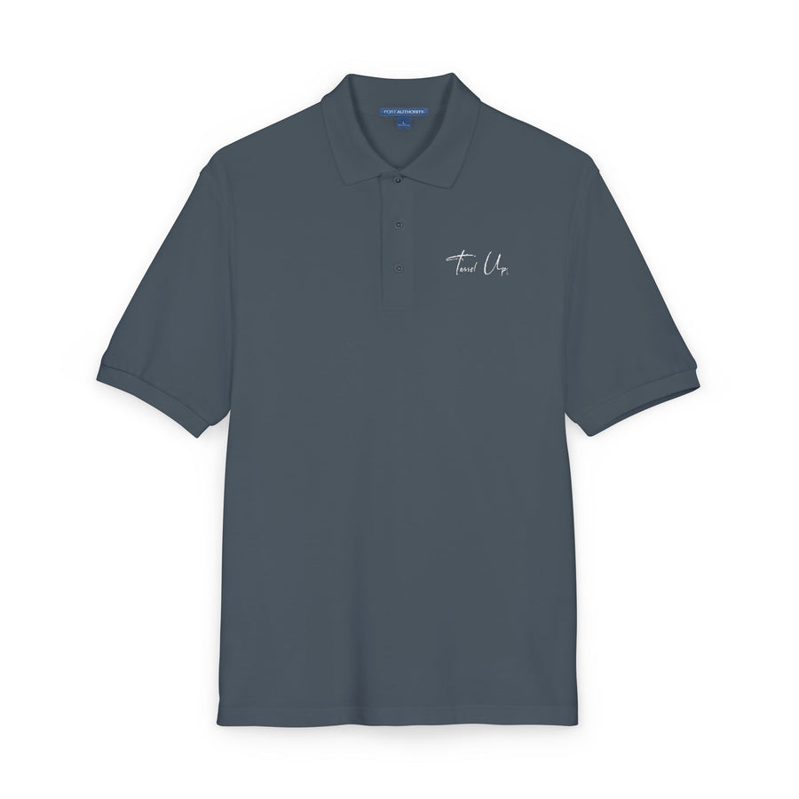 Tassel Up Cursive Unisex Polo Shirt (Embroidery)