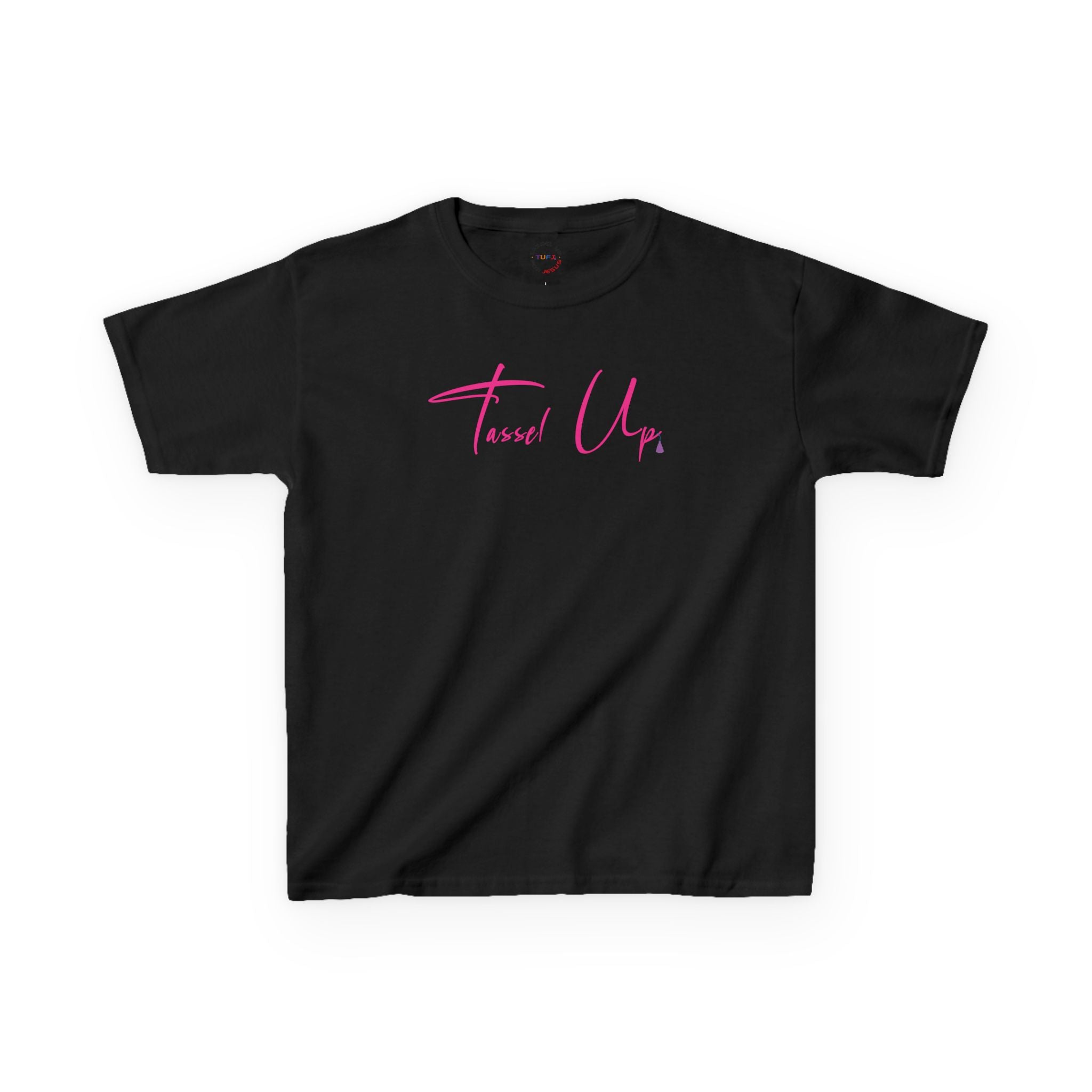 Tassel Up Pink Cursive Kids Heavy Cotton™ Tee