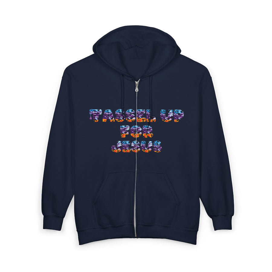 Tassel Up For Jesus Camo Unisex Heavy Blend Full Zip Hoodie