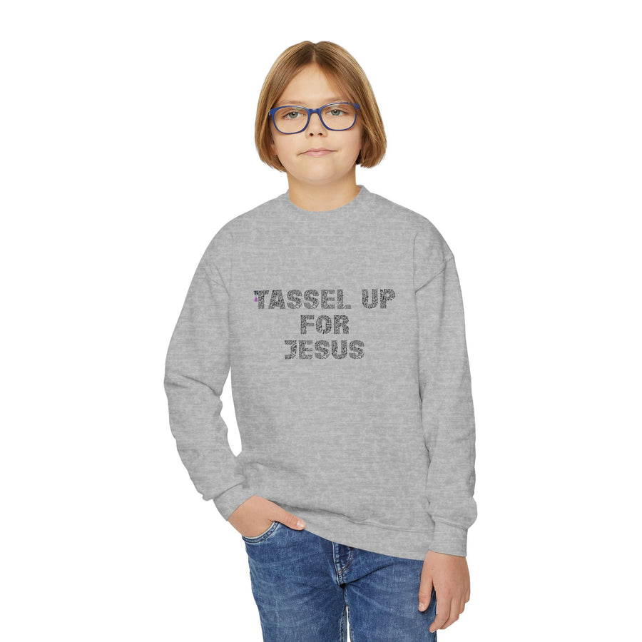 Tassel Up For Jesus Repeat Youth Crewneck Sweatshirt