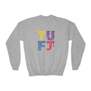 TUFJ Multicolor Repeat Youth Crewneck Sweatshirt