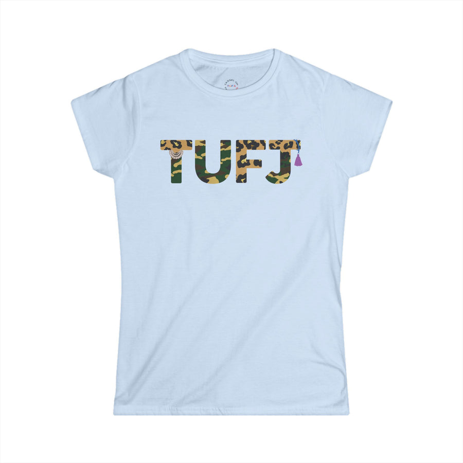 TUFJ Camo Leopard And Pearls Women's Cut Softstyle Tee