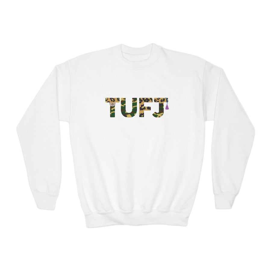 TUFJ Camo Leopard And Pearls Youth Crewneck Sweatshirt