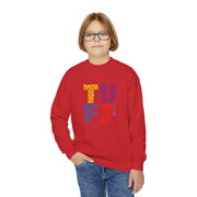 TUFJ Multicolor Repeat Youth Crewneck Sweatshirt