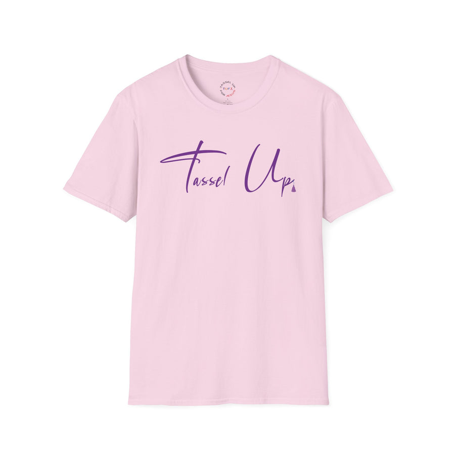 Tassel Up Purple Cursive Unisex Softstyle T-Shirt