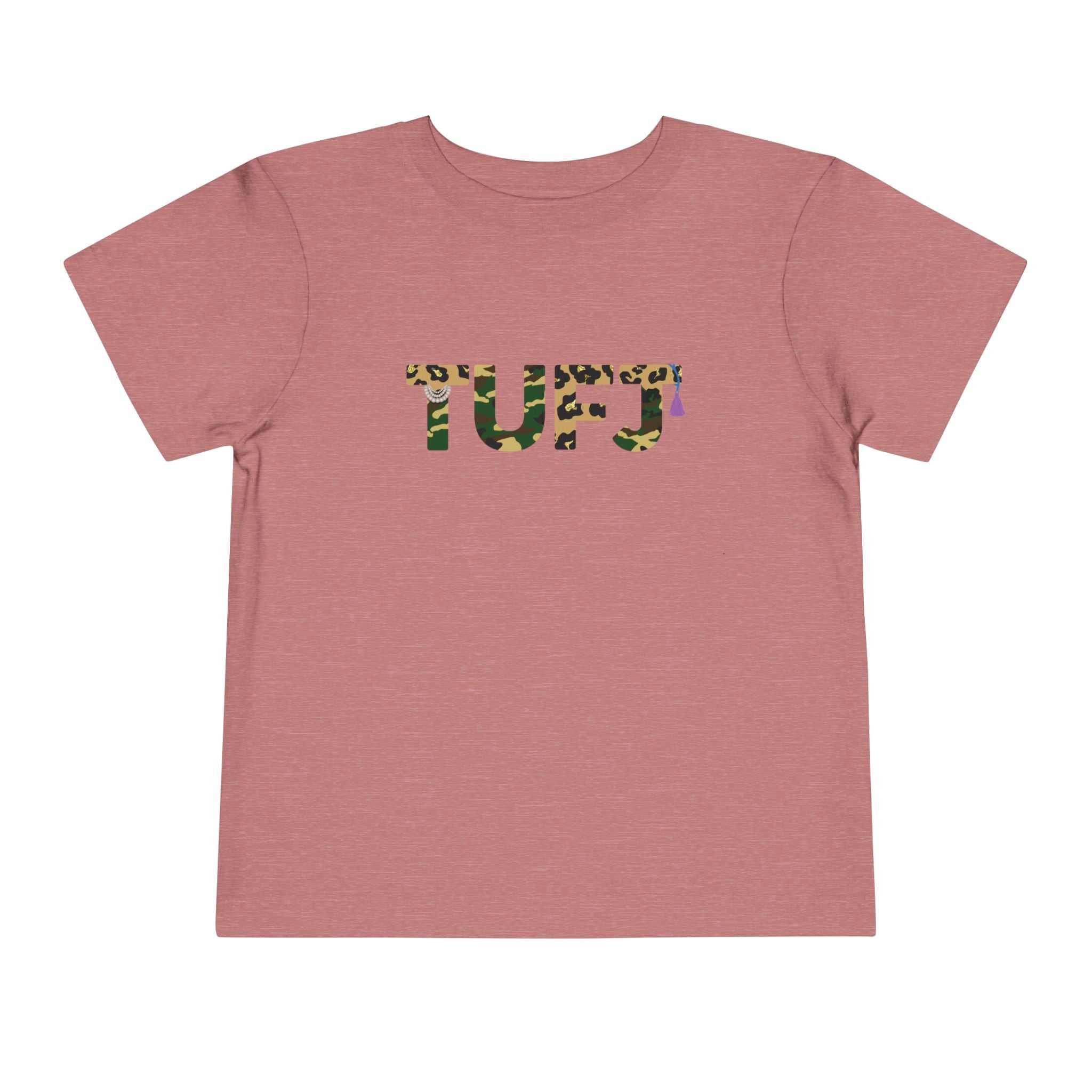 TUFJ Camo Leopard And Pearls Toddler Short Sleeve Tee