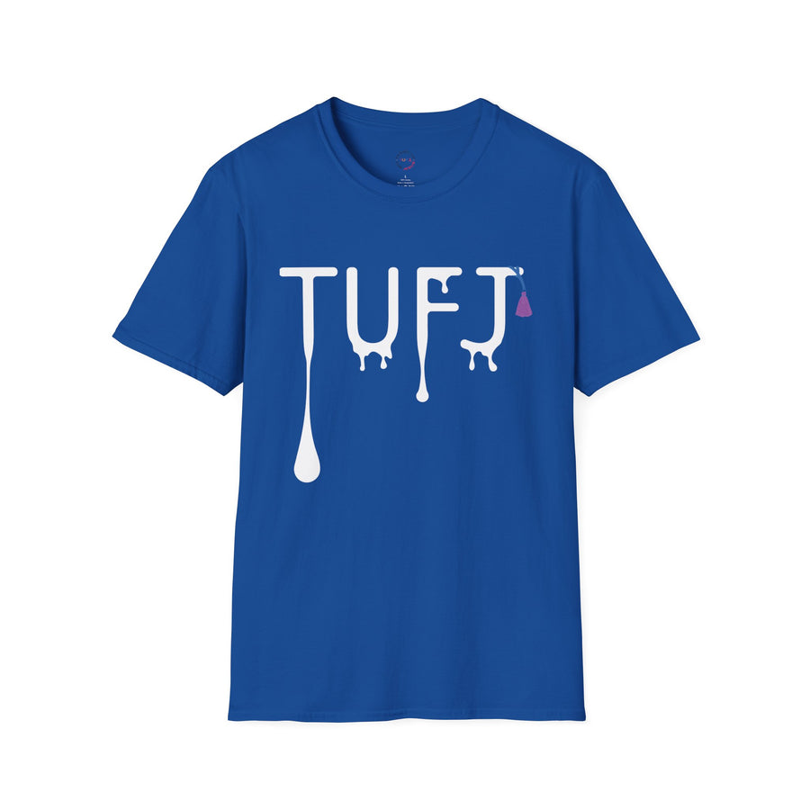 TUFJ White Print Drip Unisex Softstyle T-Shirt
