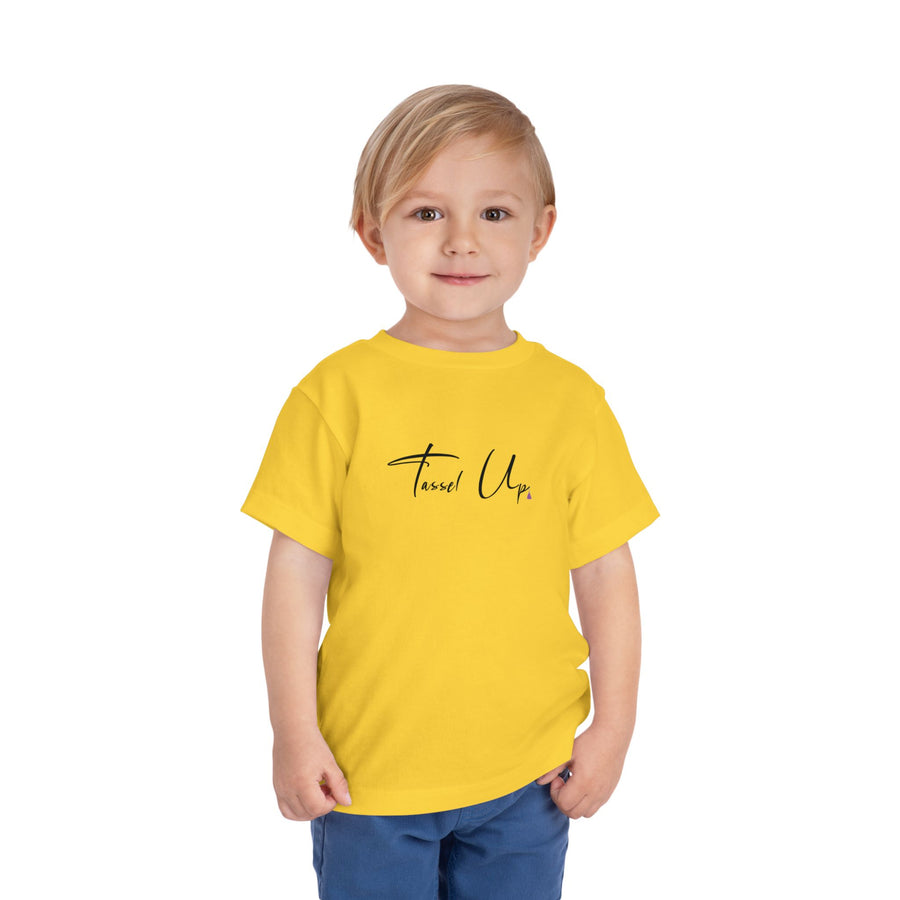 Tassel Up Cursive Toddler Short Sleeve Tee