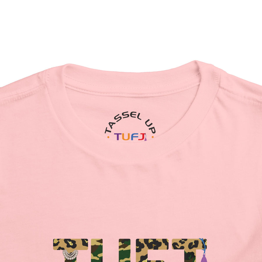 TUFJ Camo Leopard And Pearls Toddler Short Sleeve Tee