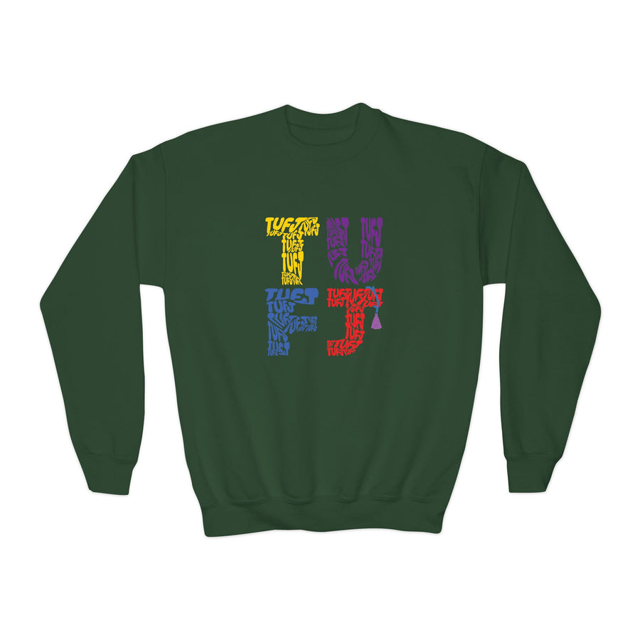 TUFJ Multicolor Repeat Youth Crewneck Sweatshirt