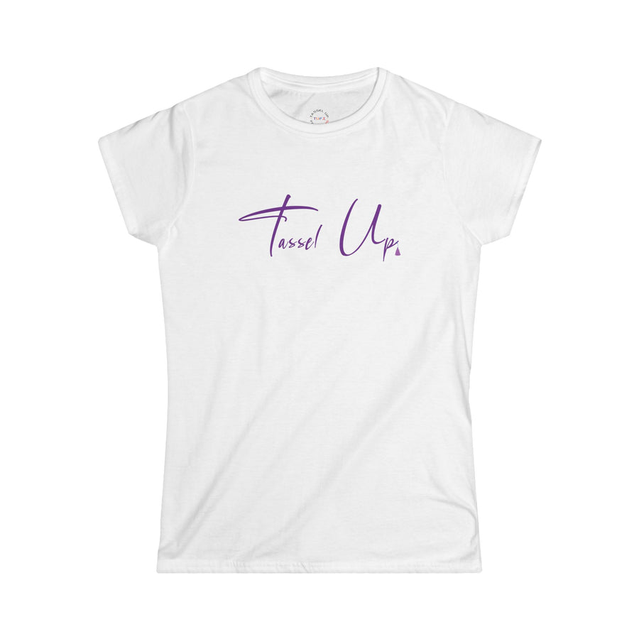 Tassel Up Purple Cursive Women's Cut Softstyle Tee