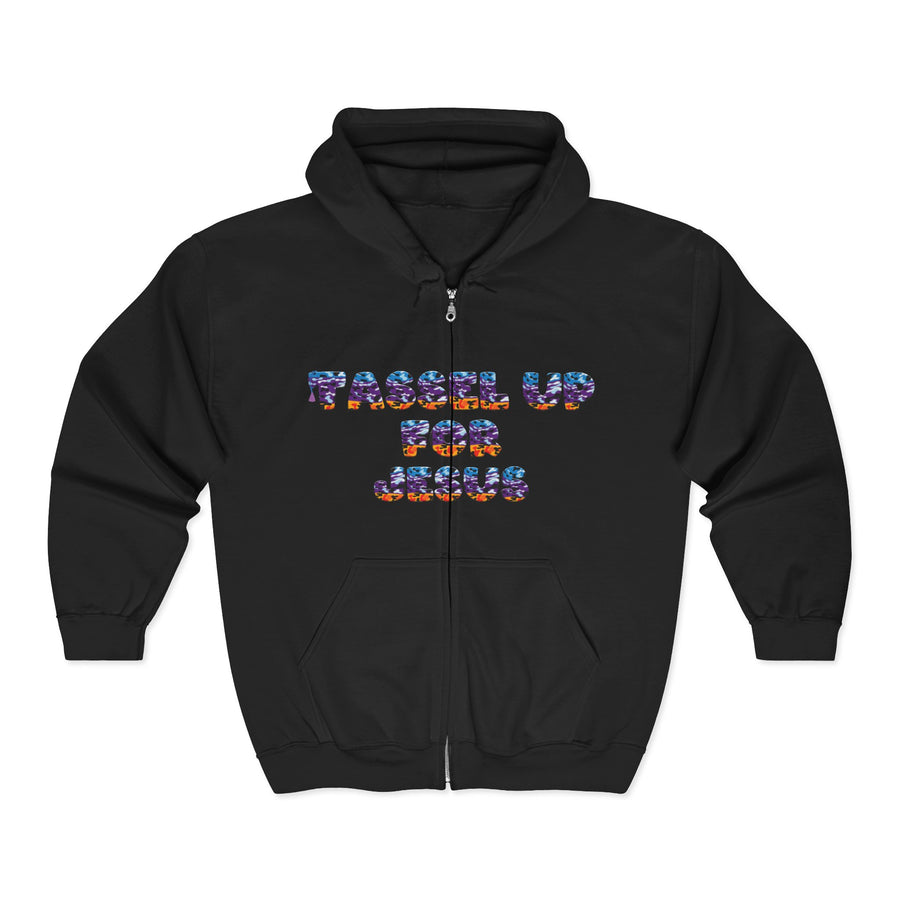 Tassel Up For Jesus Camo Unisex Heavy Blend Full Zip Hoodie