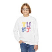 TUFJ Multicolor Repeat Youth Crewneck Sweatshirt