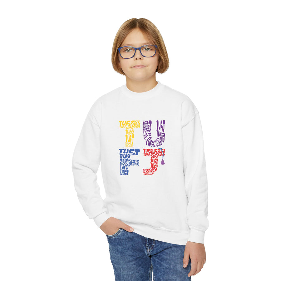 TUFJ Multicolor Repeat Youth Crewneck Sweatshirt