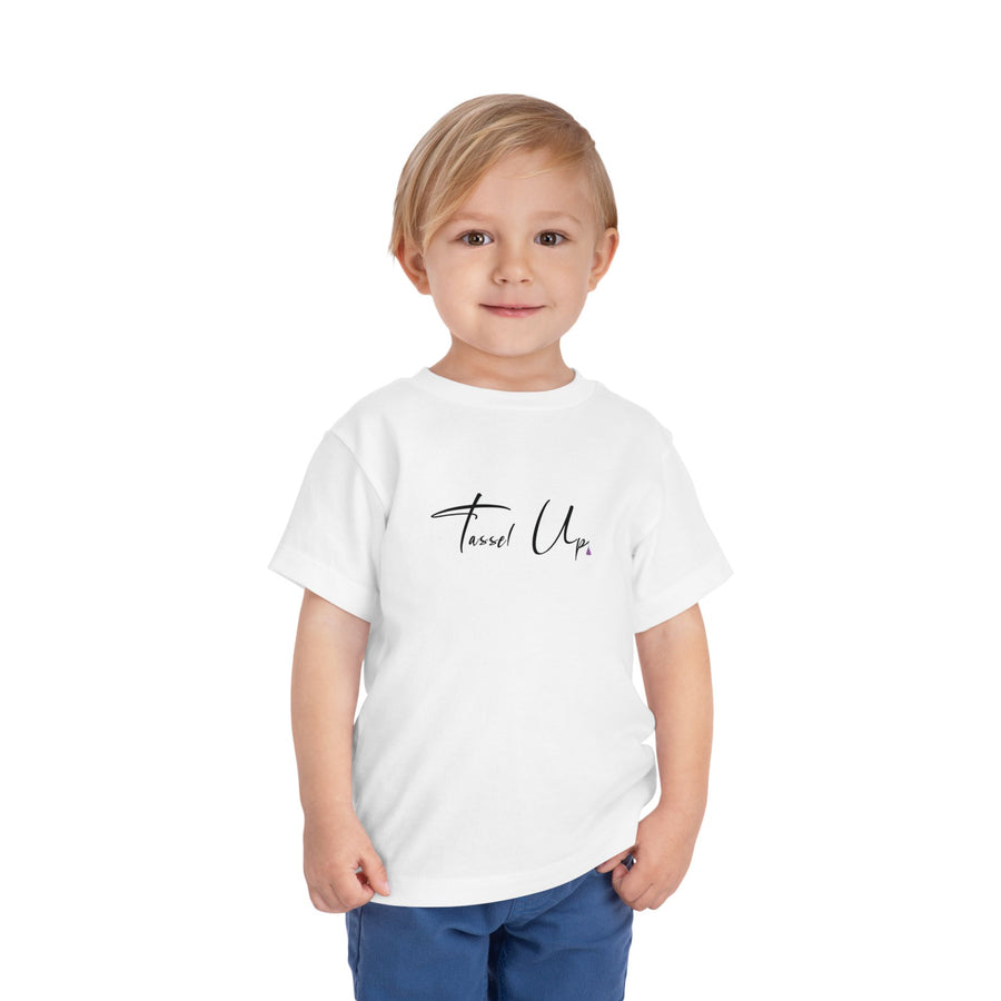 Tassel Up Cursive Toddler Short Sleeve Tee