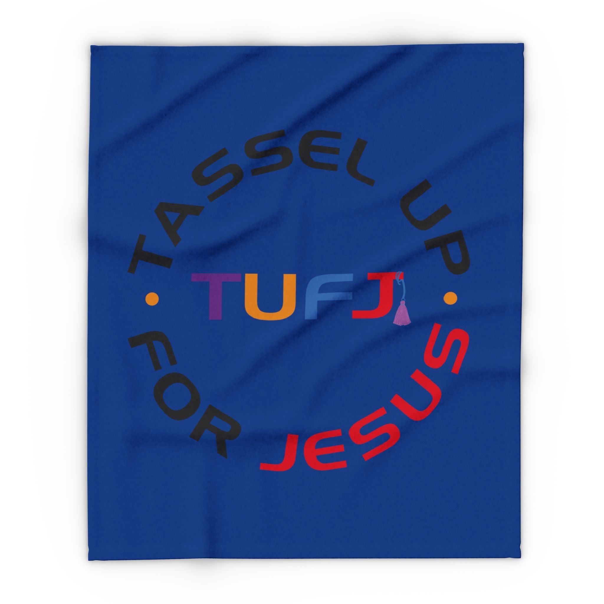 Blue Tassel Up For Jesus Logo Arctic Fleece Blanket