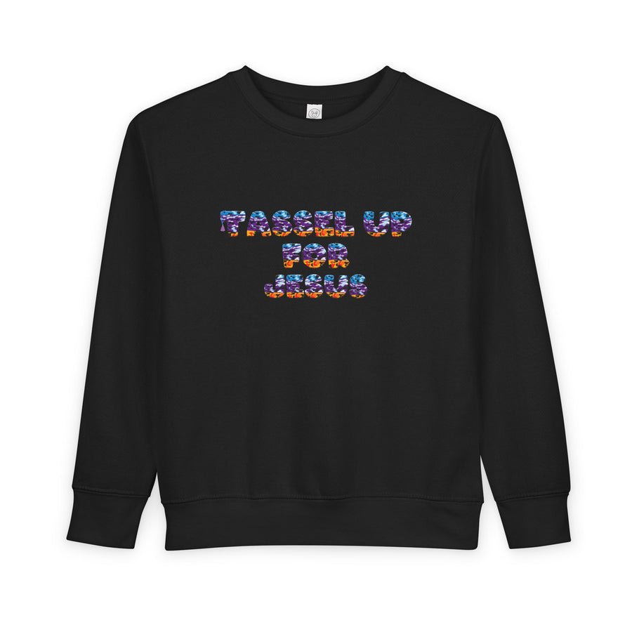 Tassel Up For Jesus Camo Toddler Sweatshirt