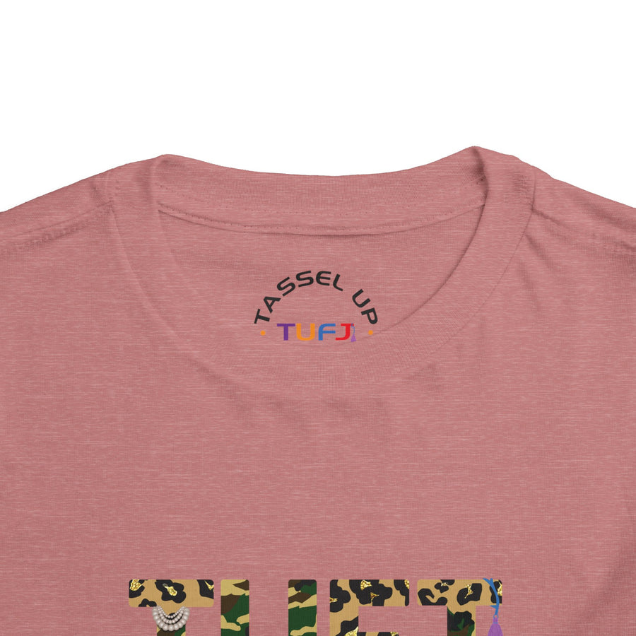 TUFJ Camo Leopard And Pearls Toddler Short Sleeve Tee