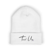 Tassel Up Cursive Cuffed Beanie