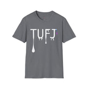 TUFJ White Print Drip Unisex Softstyle T-Shirt