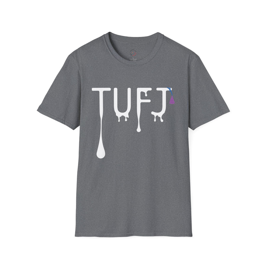 TUFJ White Print Drip Unisex Softstyle T-Shirt
