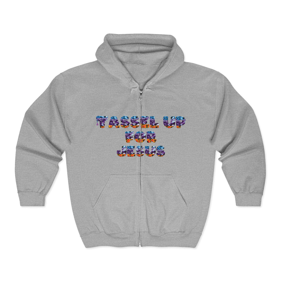 Tassel Up For Jesus Camo Unisex Heavy Blend Full Zip Hoodie