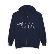 Tassel Up Cursive Unisex Heavy Blend Full Zip Hoodie