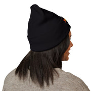 Tassel Up Graffiti Cuffed Beanie