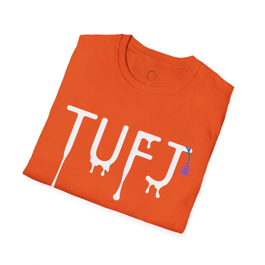 TUFJ White Print Drip Unisex Softstyle T-Shirt