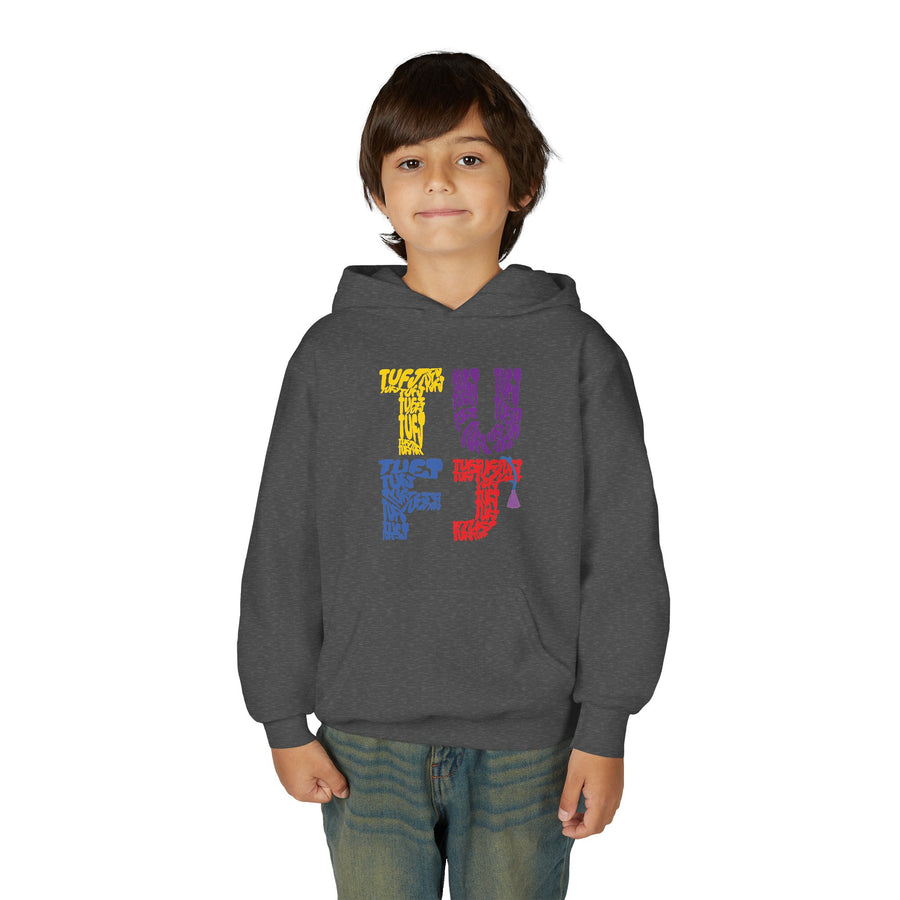 TUFJ Multicolor Repeat Youth Heavy Blend Hoodie