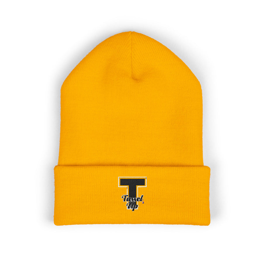 Tassel T Up Cuffed Beanie