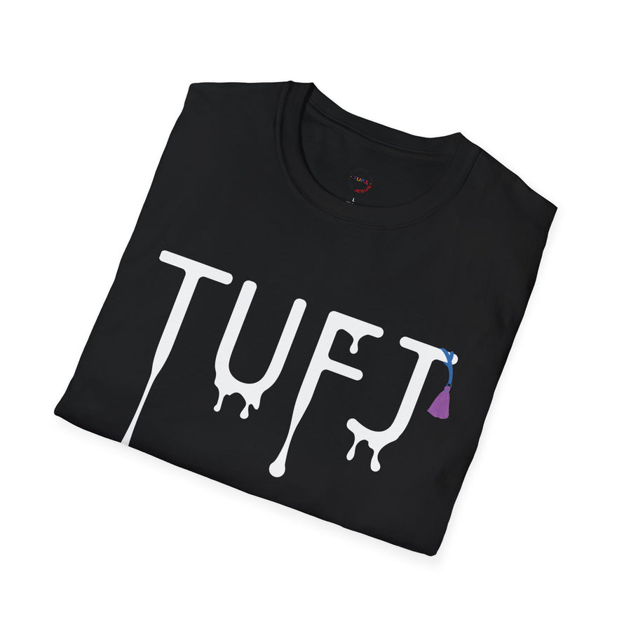 TUFJ White Print Drip Unisex Softstyle T-Shirt