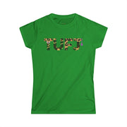 TUFJ Camo Leopard And Pearls Women's Cut Softstyle Tee