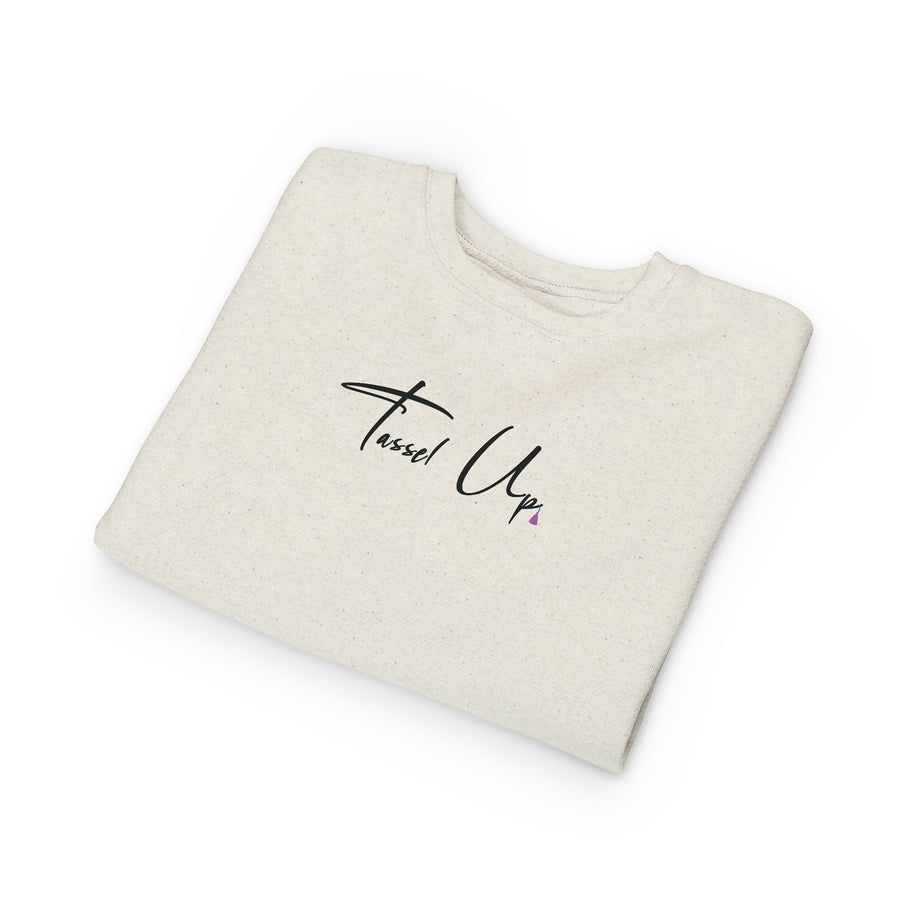 Tassel Up Cursive Toddler Sweatshirt