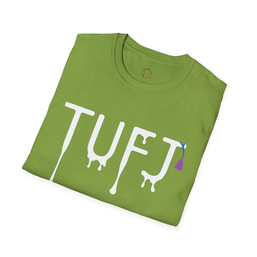 TUFJ White Print Drip Unisex Softstyle T-Shirt