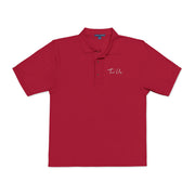 Tassel Up Cursive Unisex Polo Shirt (Embroidery)