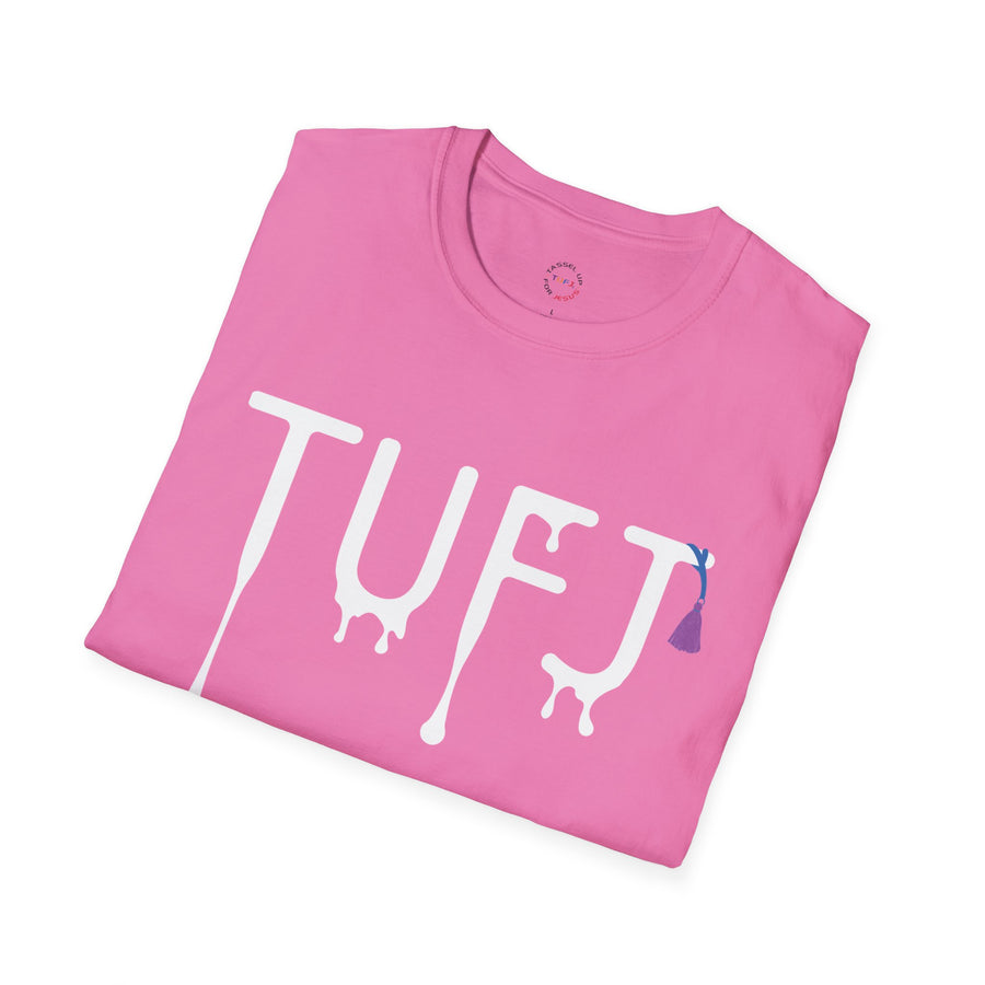TUFJ White Print Drip Unisex Softstyle T-Shirt