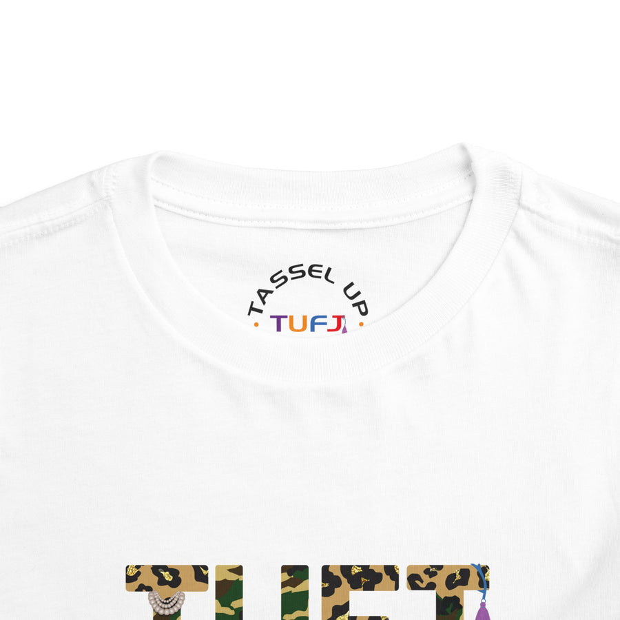 TUFJ Camo Leopard And Pearls Toddler Short Sleeve Tee