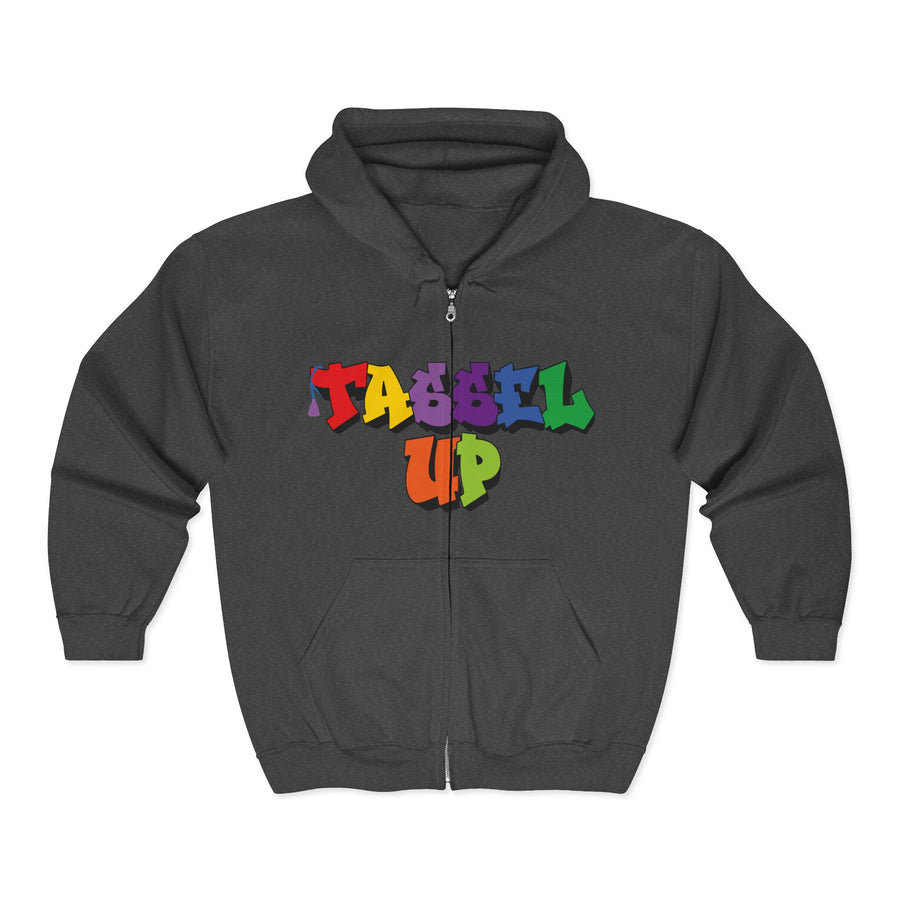 Tassel Up Graffiti Unisex Heavy Blend Full Zip Hoodie