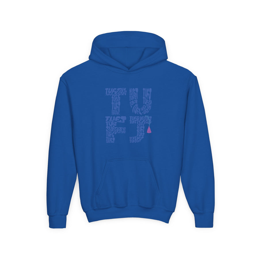 TUFJ Repeat Blue Letters Youth Heavy Blend Hoodie