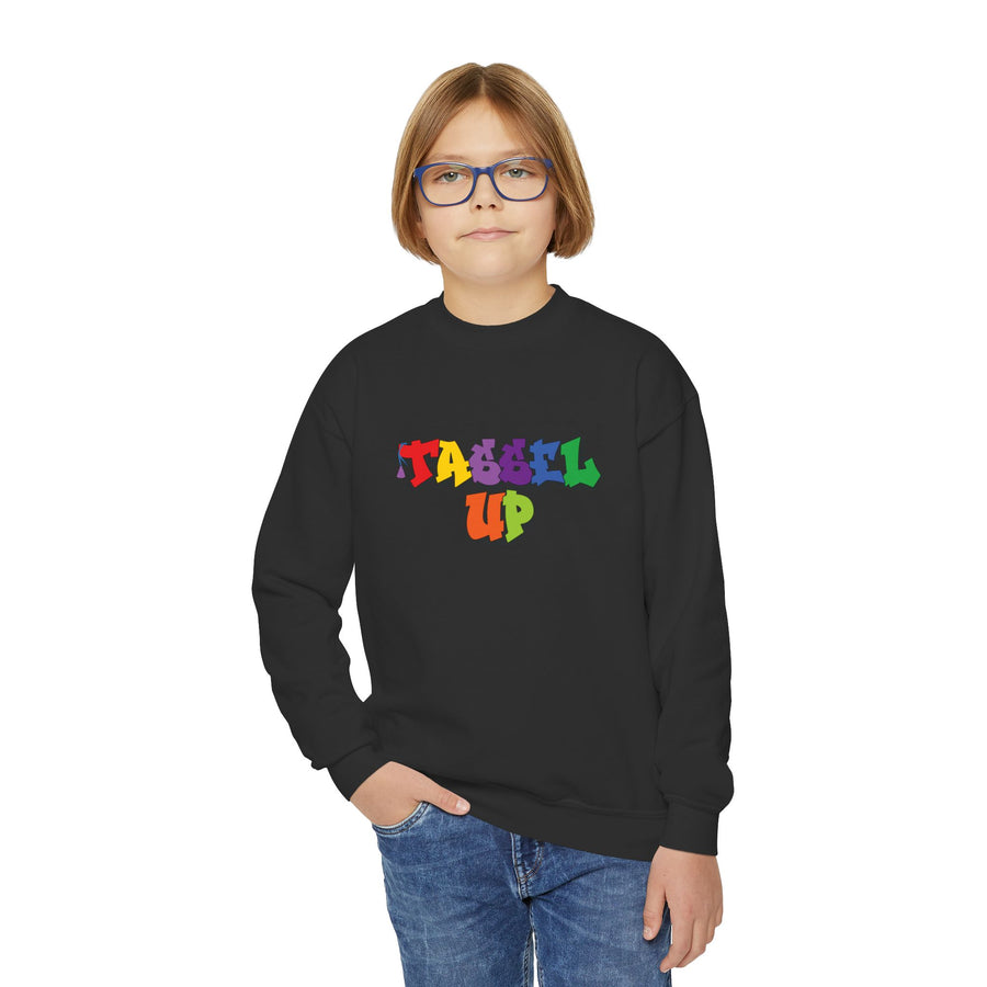 Tassel Up Graffiti Youth Crewneck Sweatshirt