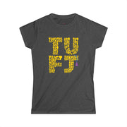 TUFJ Repeat Yellow Print Women's Cut Softstyle Tee