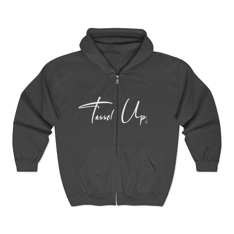 Tassel Up Cursive Unisex Heavy Blend Full Zip Hoodie