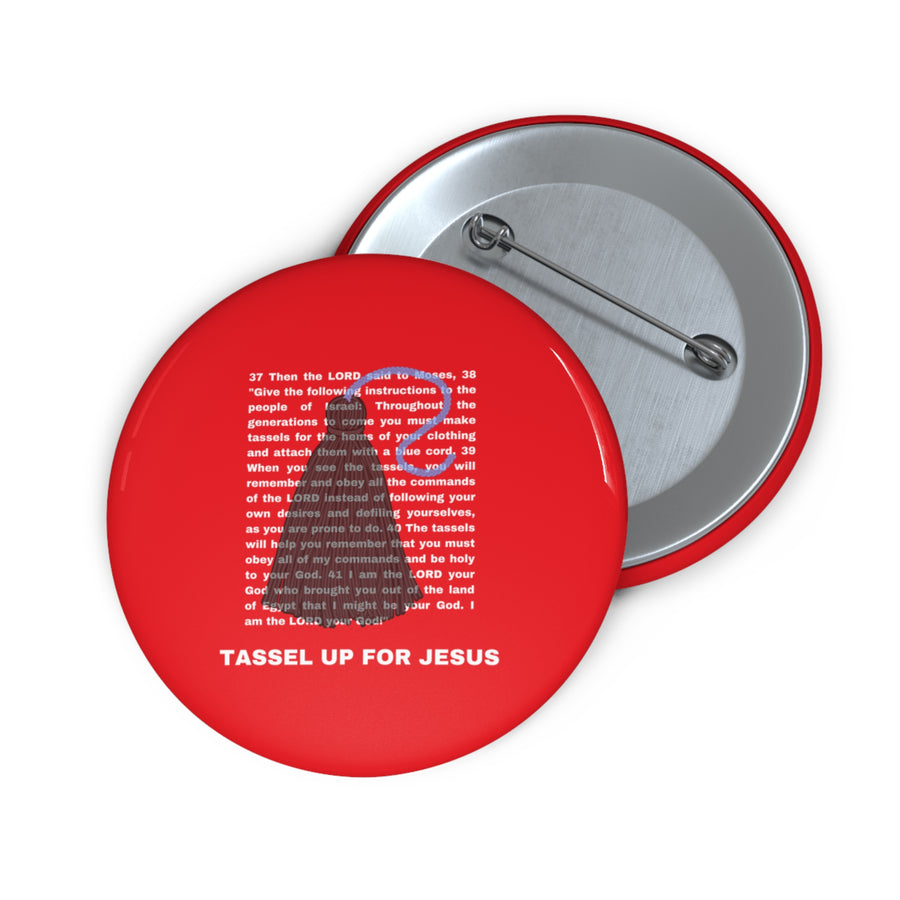 Red Numbers 15 : 37 - 41 Bible Verse Pin Buttons