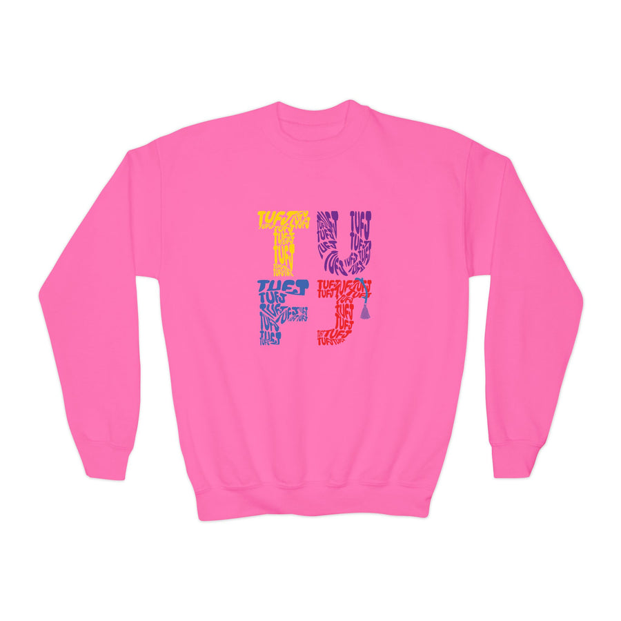 TUFJ Multicolor Repeat Youth Crewneck Sweatshirt